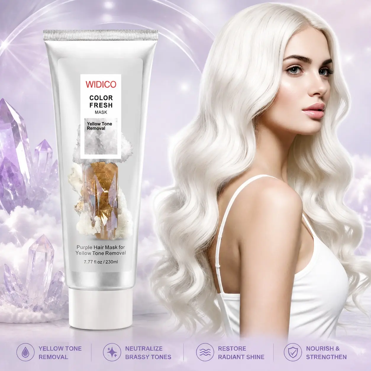 Silver Color Anti- Hair Mask, Removes Hairs, Repairs Dry Frizzy Damaged Hair, Nourishing Hair Care, Nourished Hair, Quick Coloring, Long Lasting, Plant-Based, No Irritation, Hair Care Products, Haircare Product