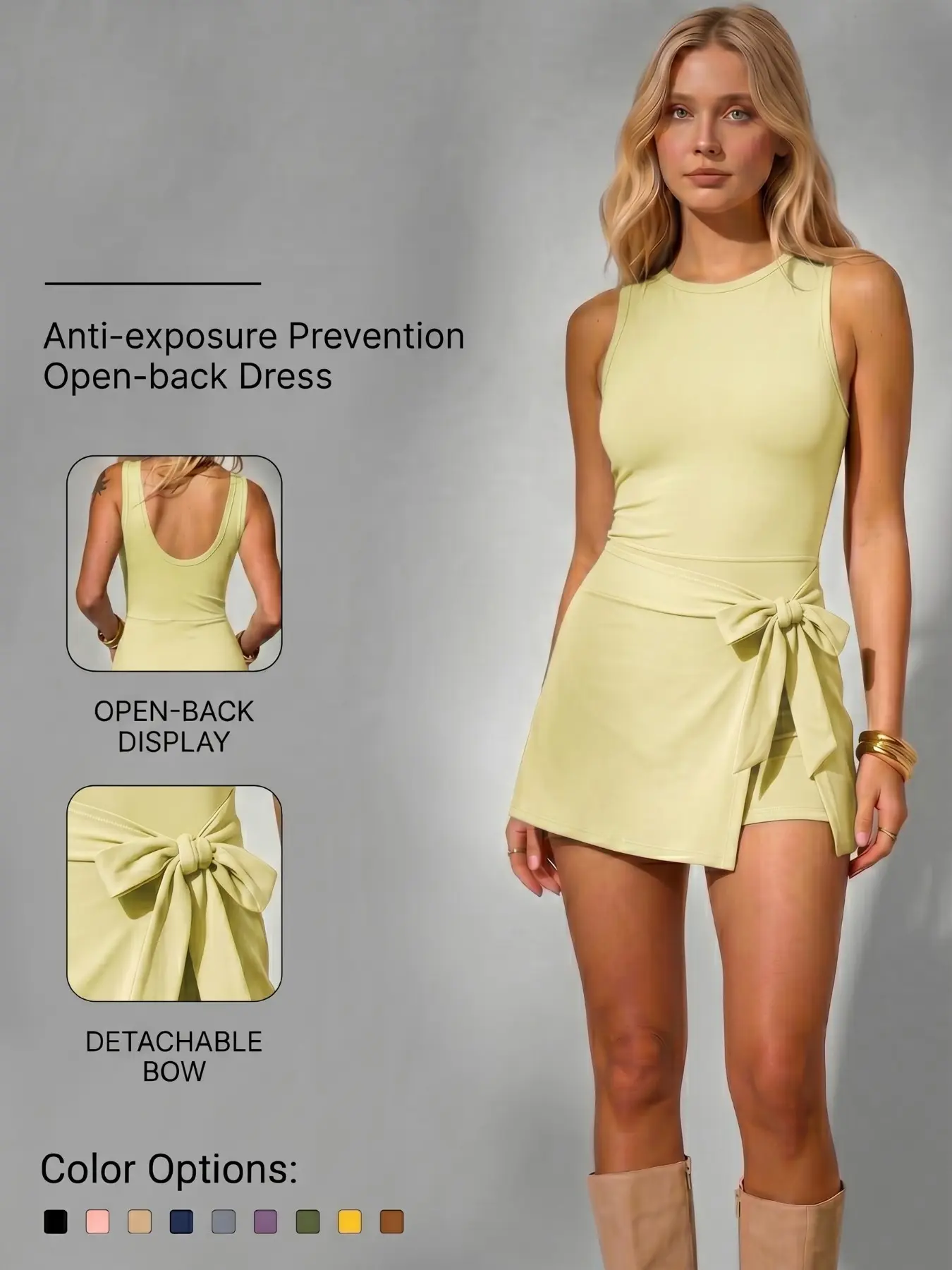 Women's Sporty Sleeveless Workout Activewear Dress Workout Dresses, High Elasticity Comfortable Casual, Slim-Fitting Above Knee, Yoga Running Pilates Beach Daily Wear Active Wear Sports Sleeveless Dress