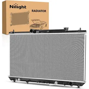 Nilight 1x New Complete Aluminum ABS Radiator - 107% Leak Tested, Increases Boiling Point, for Toyota Camry Solara 1997-2001 Automatic Transmission, Replace# 1640003140, 1640003141