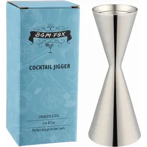 Polished Finish 304 Stainless Steel Double Jiggers Premium Japanese Style Slim Measuring 1oz / 2oz Jigger with Measurements Inside Cocktail Bar Tools for Bar Home Bartender Party Wine Drink