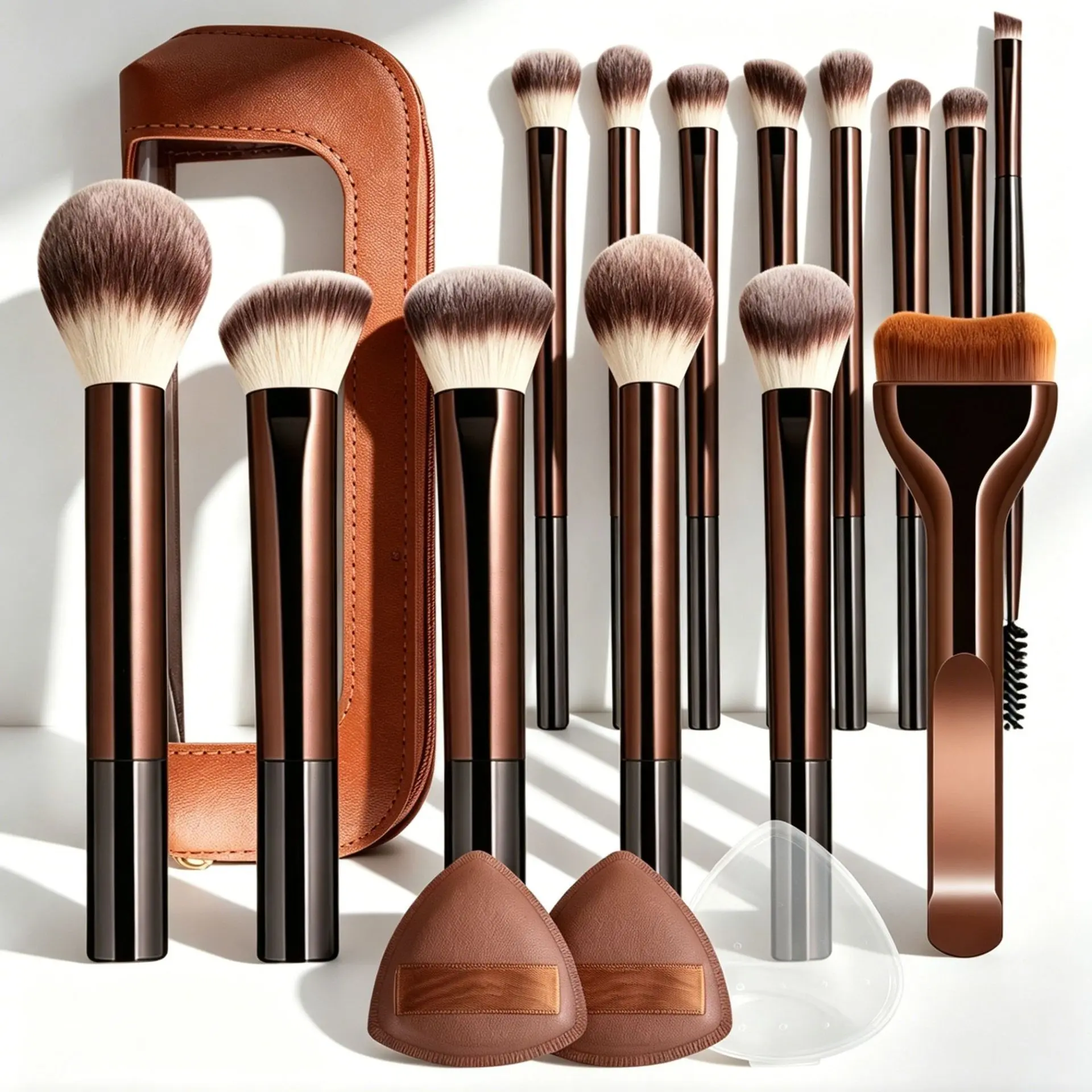 14pcs Professional Makeup Brush Set with Bag, Cosmetic Brush Set, Metal Frame, Eyeshadow, Blush, Foundation Brushes, Ideal for Women & Girls, Brush Kit