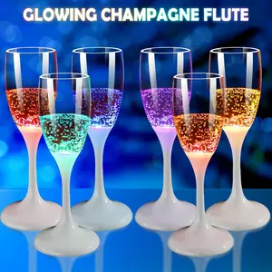 6-Piece LED Glowing Wine Glasses Set, Colorful Party Gift, Night Light Drinking Cups, Durable Shatter-Resistant, Perfect for Festive Events