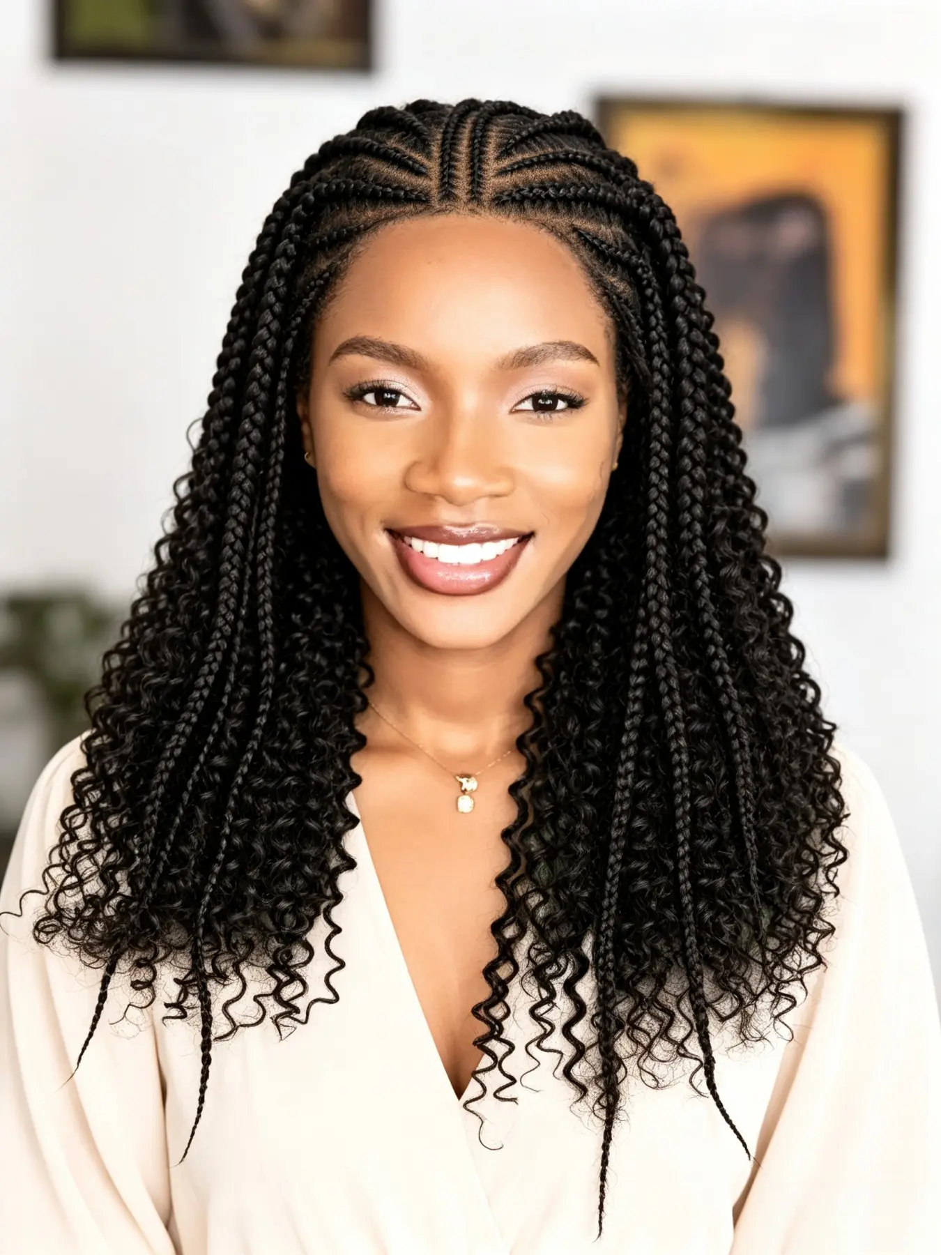 Fan Cornrow Passion Twist Lace Wig, 13x6 Lace Front, Natural Look, Easy Maintenance, Ideal for Daily Use & Special Occasions