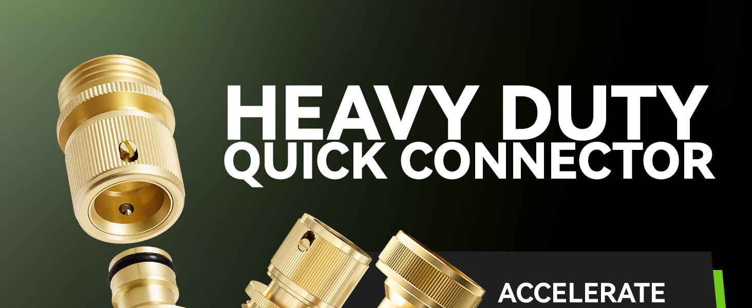 Garden Hose Quick Connectors, Heavy Duty Solid Brass 3/4 Inch GHT, Universal Leak-Proof Fittings for Easy Water Hose Connection (2 Sets)