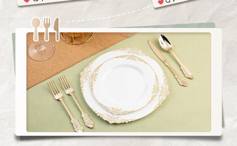 75pcs Gold Disposable Silverware Set Complete Cutlery for 25 Guests Weddings Parties Elegant Gold Finish Forks Spoons Knives Durable Easy to Clean Up