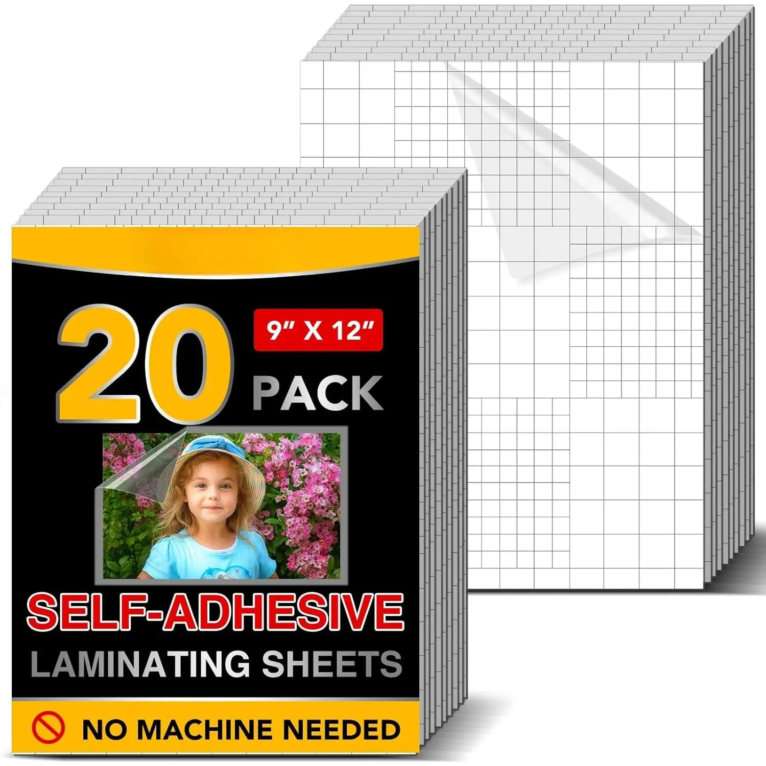 20 count Self Laminating Sheets, Self Adhesive Laminating Sheets | 8.5 x 11 Self-adhesive Cold Laminating Sheets No Machine No Heat Self Sealing Laminate Sheets Ultrasound for Stickers