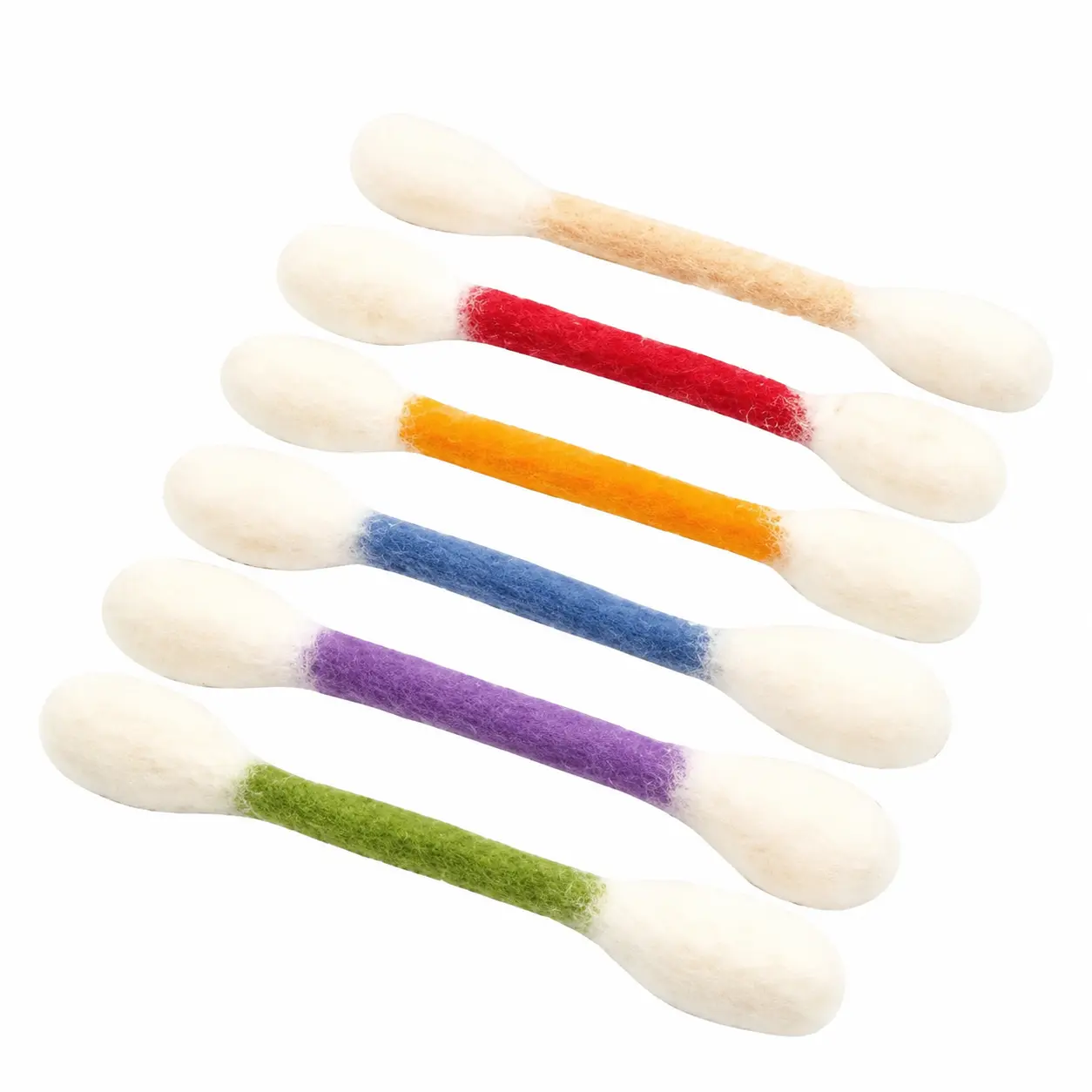 Giant Soft Felt Cotton Swab Cat Toys – 6-Pack Interactive Chewable Teething Toy for Kittens and Adult Cats, Promotes Dental Health, Reduces Anxiety, and Encourages Natural Play Behavior in Indoor Environments