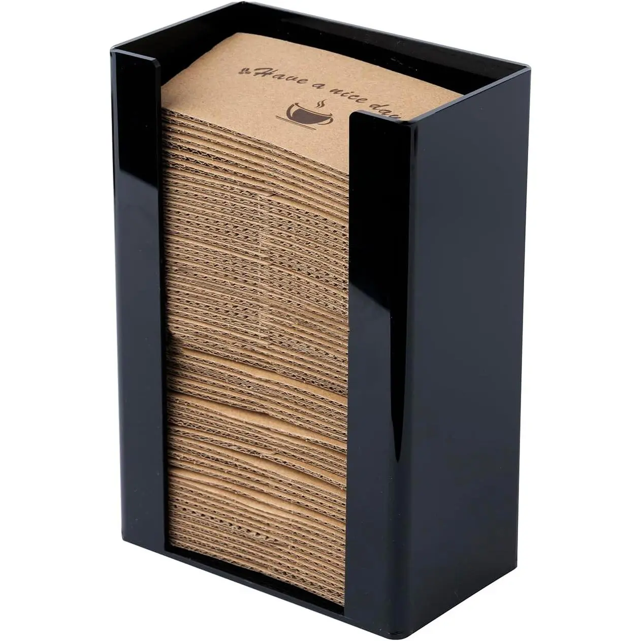 Coffee Cup Sleeve Holder - Hot Drink Jacket Organizer Storage | Black Vertical Hot  Dispenser for Bulk Coffee Clutches at  or Restaurant, Countertop or Wall Mount