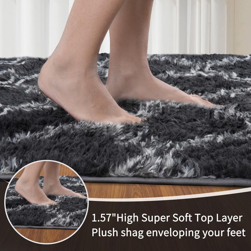 FAMVAL Large Size Plush Rugs Big Fluffy Area Rug Non-slip Soft Shaggy Carpet Mats for Livingroom Bedroom Nursery Home Decor Gray Lantern Christmas gifts