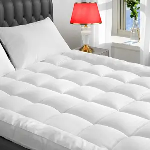Extra Thick Fitte Mattress Topper - Kin Size | olin Pillow Top Mattress Pa with Plush Soft own Alternative Fill for   | Pillowtop Be Topper | 76" x 80"
