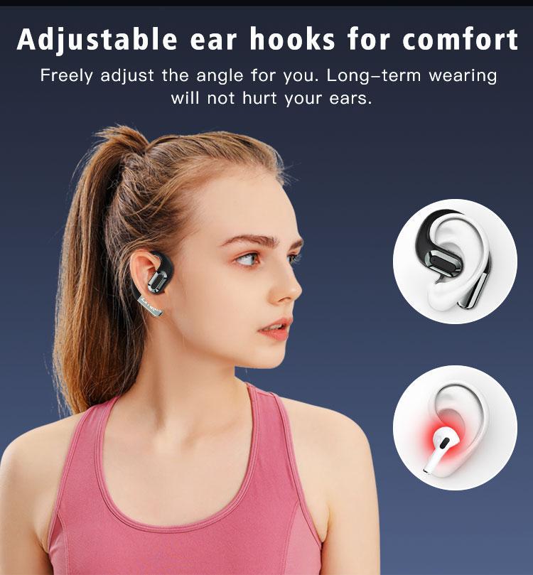True Wireless Open Ear Earbuds Bluetooth 5.4,  ZIHNIC lPX5 Waterproof,35Hours Playtime,OWS Headphones lmmersive PremiumSound Long Distance Connection Headset withCharging Case,Light-Weight Headphones Built-inMicrophone Audio Electronic Connectivity