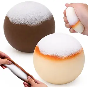 Vodolo Taba Squishy Cocnut,2PCS Ultra-Soft Stress Relief Squishy Fidget Toys Adults,Cute Sensory Squeeze Toys,Fun Kids Enjoy Decompression Toy,Soft and Relaxing Squeezing Toy