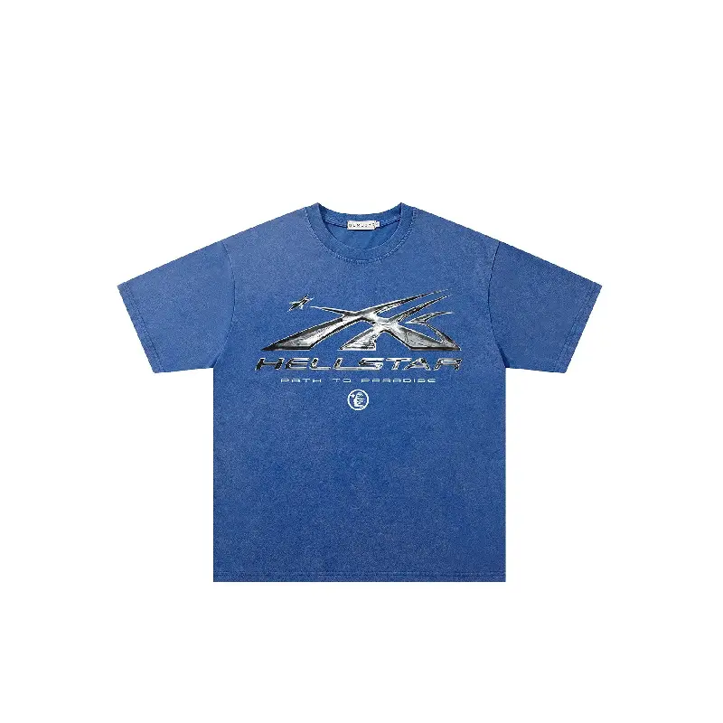 Men Women Summer Tropical New Trendy Fashion Casual Short Sleeve Round Neck Tee Shirt Top, Vintage Dark Streetwear Street Style Washed Tie-Dye Star Flame Design, Menswear