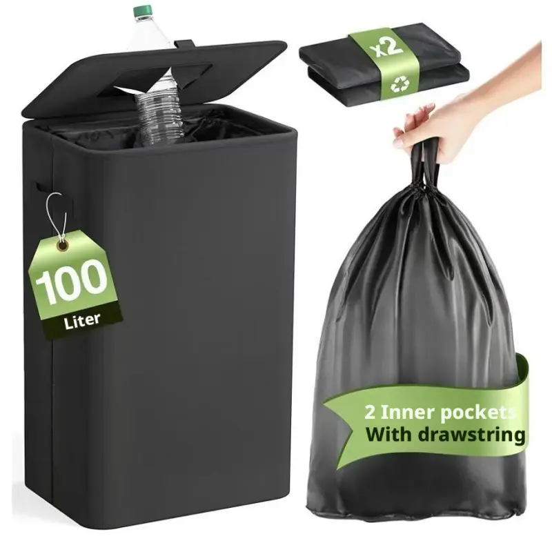 Affordable kitchen storage essential! Large capacity waterproof foldable basket fits all kitchen bottles and jars, moisture-proof material, collapsible design for small apartment limited cabinet space