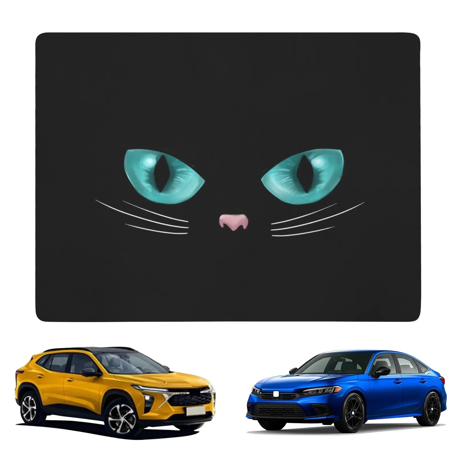 Black Cat Pattern Car Trunk Mat, Cute Cat Face Cargo Liner, Waterproof Anti-Slip Rubber Nonwoven Pad, Dustproof & Easy to Clean, Protects Original Car Carpet, Universal Fit for SUV & Sedan, Adorable Feline Car Decor for Fall Travel