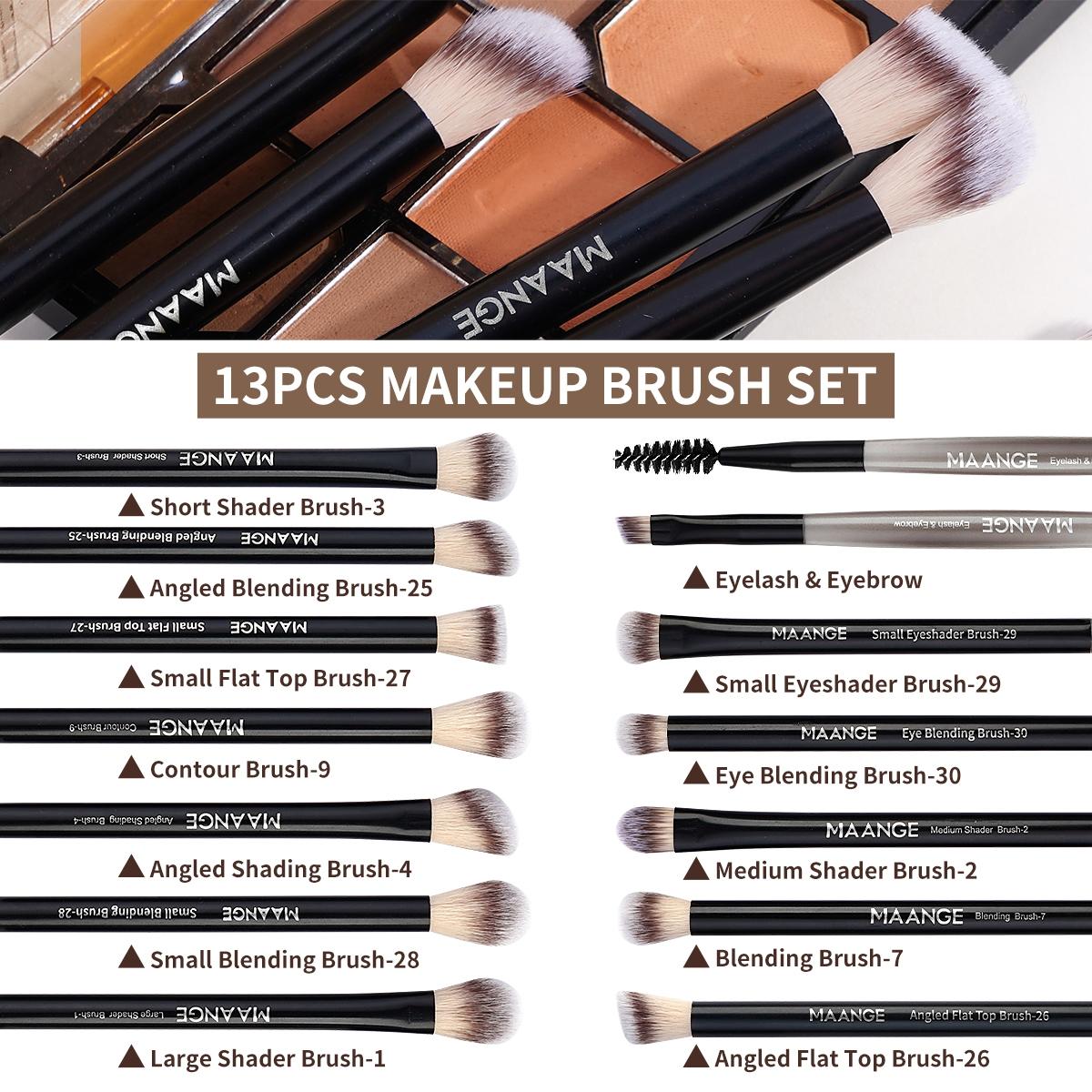 MAANGE Professional Eye & Face Makeup Brush Set with Storage Bag, 13pcs Makeup Brushes, Soft Bristles and Comfortable Grip Makeup Brush Set for Women & Girls, Cosmetics, Eyeshadow Brushes Beauty Brushes #TOP PICKS