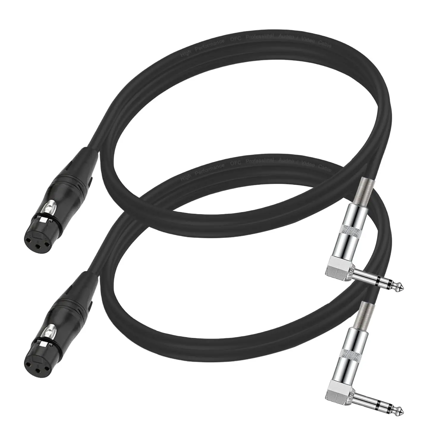 (2 Pack) 3.3 FT Right Angle 6.35mm TRS to XLR 3Pin Female Connector Adapter Plug, 1/4" TRS Audio Accessories for Stage Equipment, DJ Use, Stereo