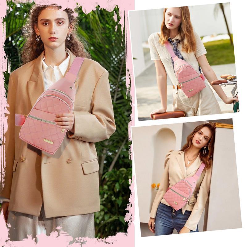 2026 Solid Color Quilted Fanny Pack - Casual Zipper Chest Belt Bum Bag, Adjustable Sling Bag for Daily Use, Lightweight & Waterproof