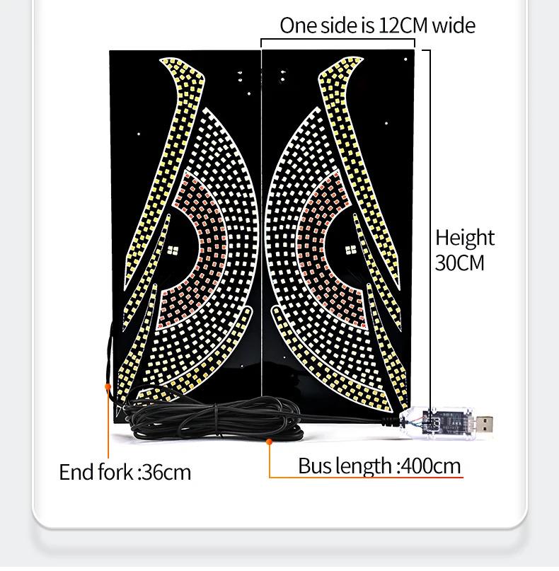 New Car Dynamic Devil's Eye Light Car Sticker Led Display Truck Car Front and Rear Windshield Glass Light Eye Warning Light