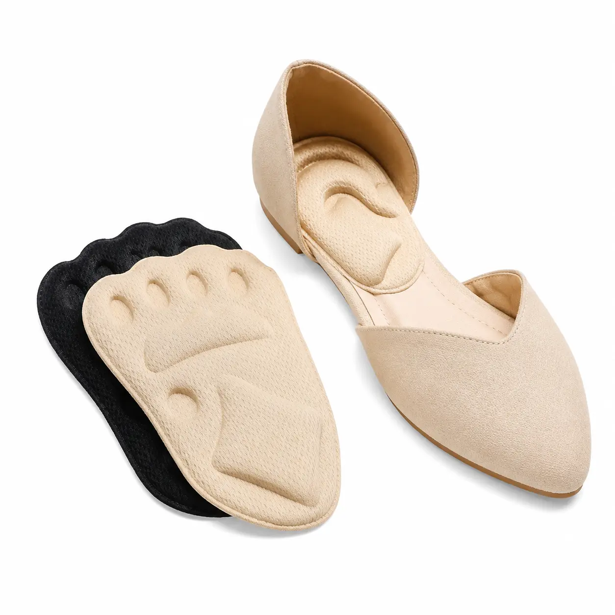 Orthopedic Metatarsal Cushion Inserts for Women – 4-Pair Set of Soft Gel Forefoot Pads Designed for High Heels, Flats, and Sneakers to Relieve Ball-of-Foot Pressure, Plantar Fasciitis Discomfort, and Everyday Fatigue with Secure, Non-Slip Adhesion and Uni