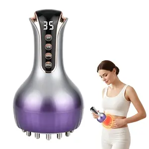 3-in-1 Body Sculpting Machine , Cellulite Massage Tool with vibration and heating modes, Electric Meridian Brush Gua Sha Instrument，Portable Handheld Massager Meridian Walking jar for Legs, Arms & Belly
