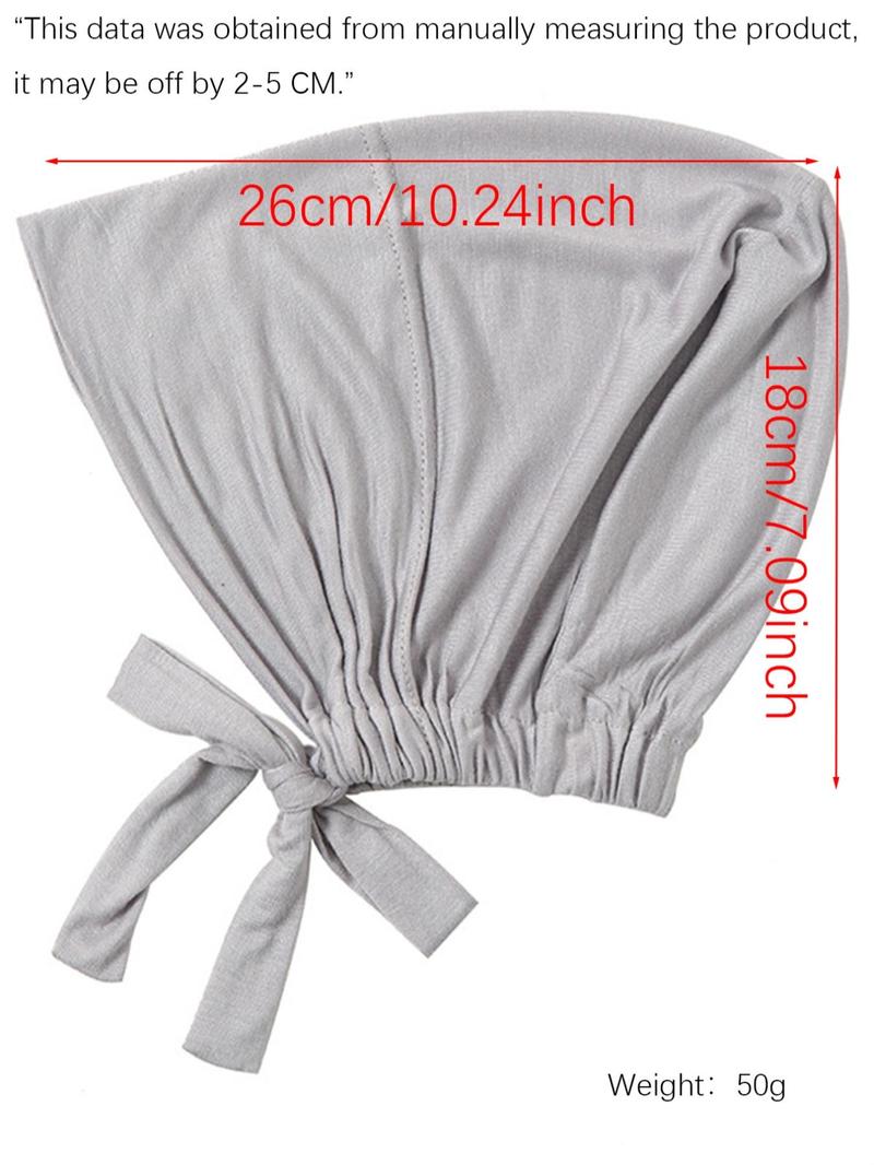 Solid Color Hijab Underscarves, Breathable Comfortable Hijab Undercap, Women's Modest Islamic Clothing Accessories for Daily Wear