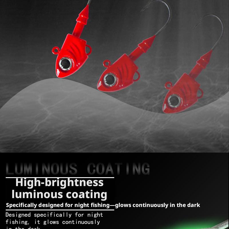 Fishing hook with simulated fish head, heavy-duty lead head hook, UV fish head lead head hook lure, Zhou Shan Hai Ya bionic bait