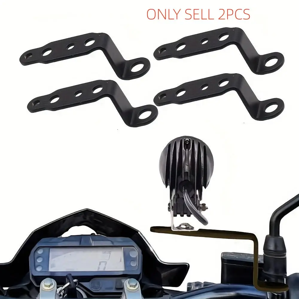 2pcs Stainless Steel Motorcycle LED Mounts, Durable Multi-Functional Brackets, Secure Installation, Stylish Motorcycle Accessories, Motor Parts Accessories