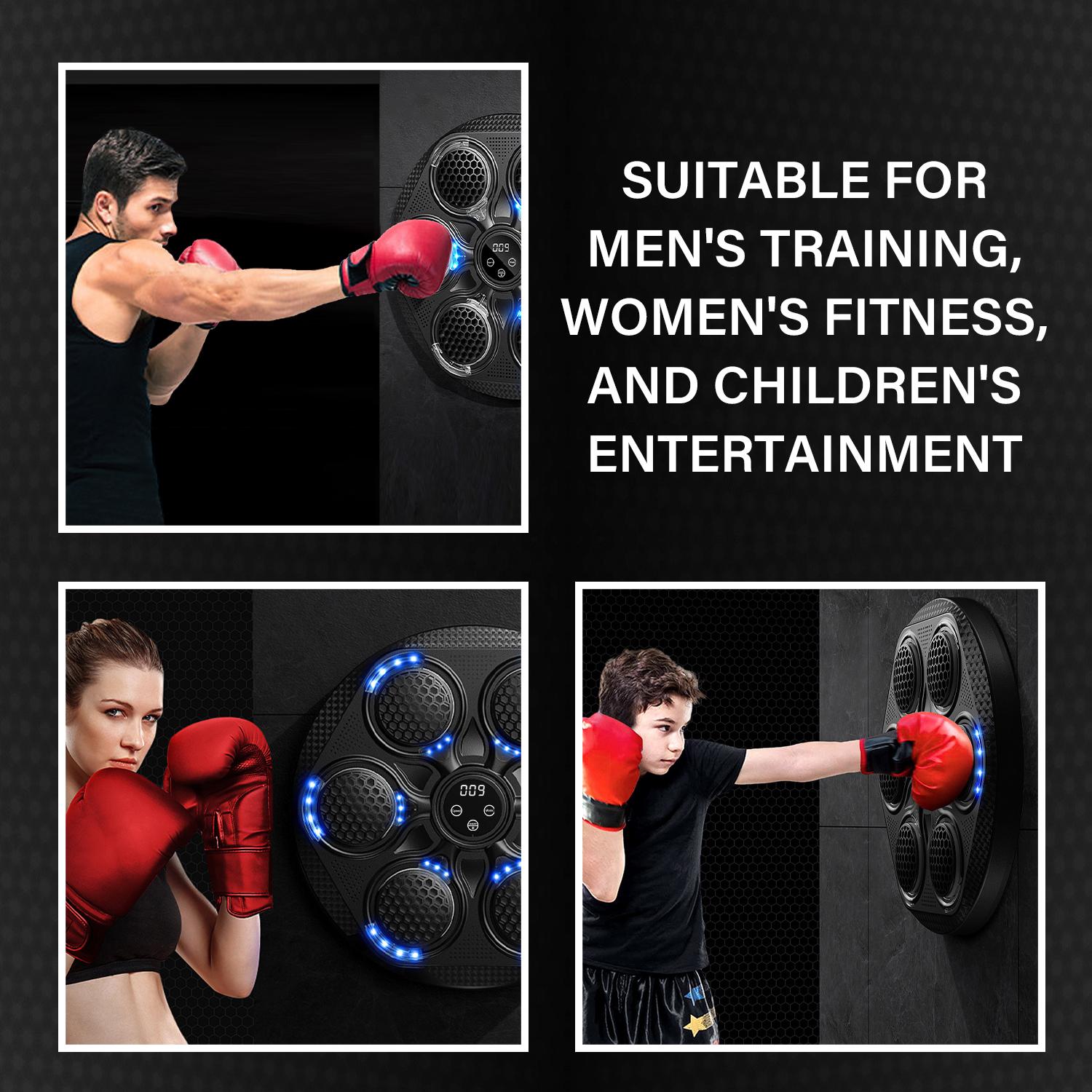 [Deals for You Days]HOTKAM Music Boxing Machine with Boxing Gloves, Wall Mounted Smart Bluetooth Music Boxing Trainer, Indoor Electronic Boxing Target for Adults and Kids, Fitness Punching Equipment for Home Workouts, Black S1 musicboxingmachine