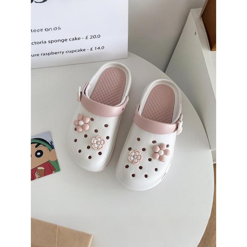 (New)Women's Cute Cartoon Charms Clogs, Casual Comfortable Breathable Platform Non-slip Clogs, Fashionable Shoes for Indoor & Outdoor Wear