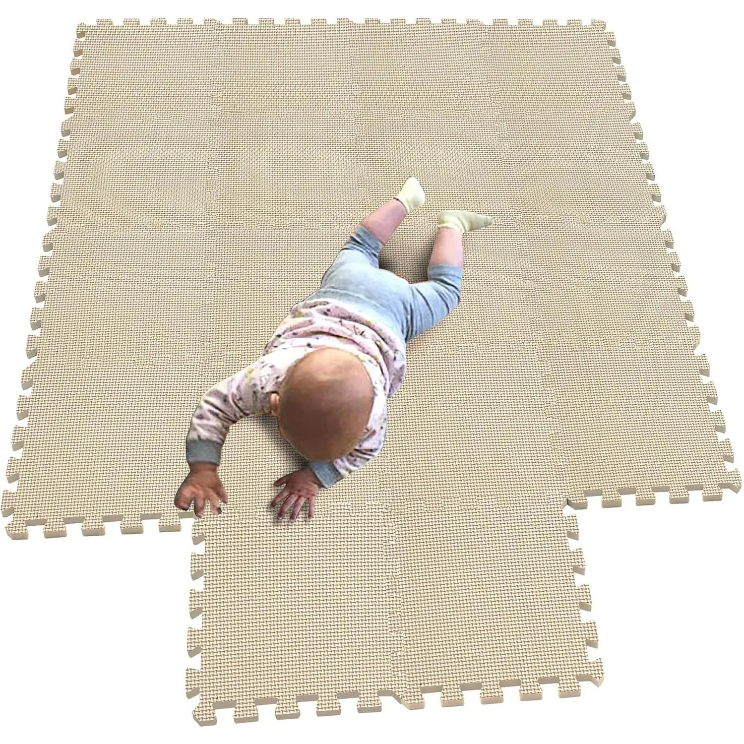 18 Pieces Interlocking Puzzle Play Mats, Soft Foam Floor Tiles Baby Play Mat for Toddlers Kids, Crawling Carpet Playmat for Children's Indoor Play Area
