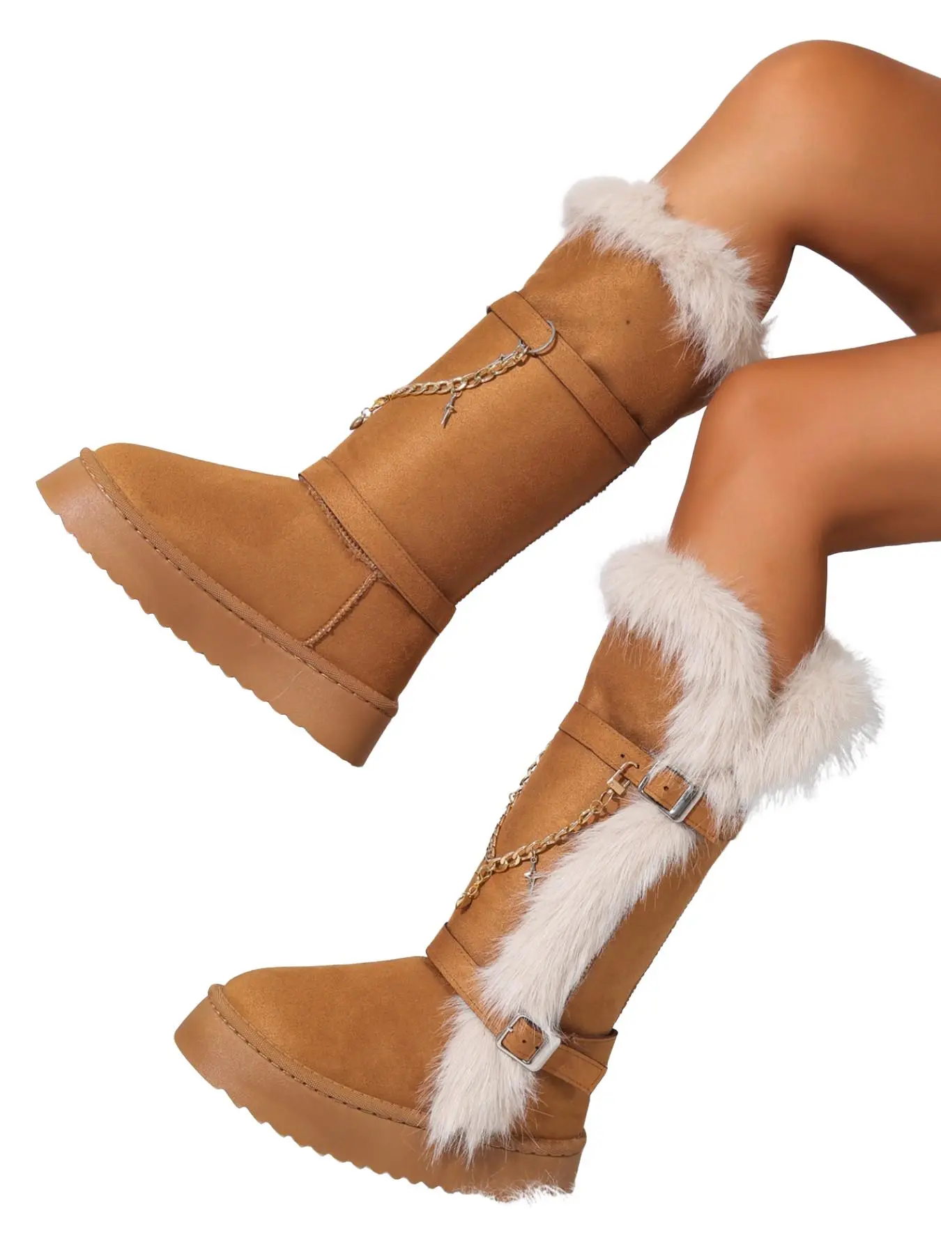 New Fall Winter Mid-Calf Boots, Anti-Slip Thick Sole, Outdoor Cold Weather Commuter Warm Snow Boots, Stylish & Functional Footwear