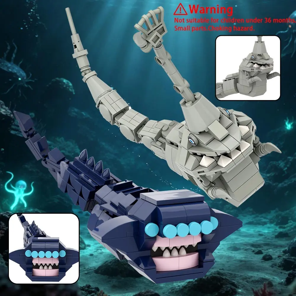 2026MAYA Bloop Sea Monster Building Blocks, Articulated Deep Sea Creature Toy, Educational STEM Toy for Collectible Ocean Lovers，Creative Monster Desk Decor