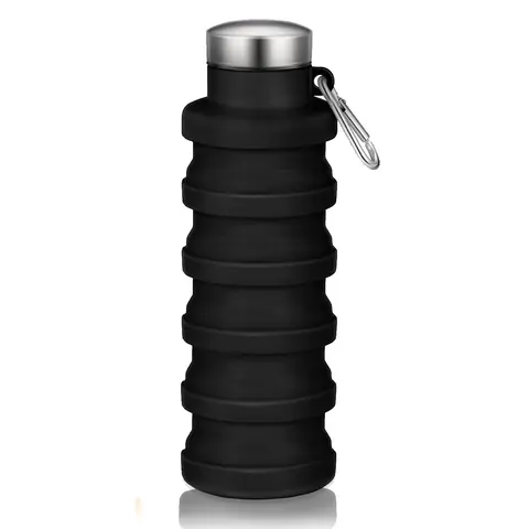 Foldable Silicone Travel Water Bottle, Lightweight Foldable Design, Waterproof Leak-Proof Reusable, Ideal for Camping Hiking Cycling, Sports Drinking Bottle, Hydration Bottle, Traveler Water Bottle