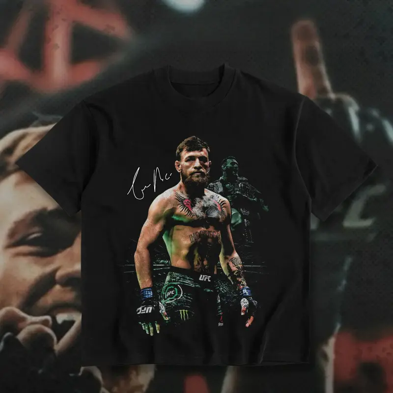 UNDISPUTED Conor "The Notorious" McGregor Signature Heavy Cotton T-shirt UFC Pound For Pound Shirt MMA Fan Apparel Pump Cover Direct-to-garment Printing