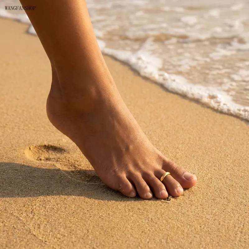 Viral Minimalist Coastal Geometric Toe Ring, Women Simple Plain Adjustable Open Foot Jewelry, High Quality Cute Dainty Vacation Accessory, Summer Wardrobe Staple Ideal Gift for Her for Beach Pool Picnic Island Travel Birthday Holiday Casual Matching Outfi