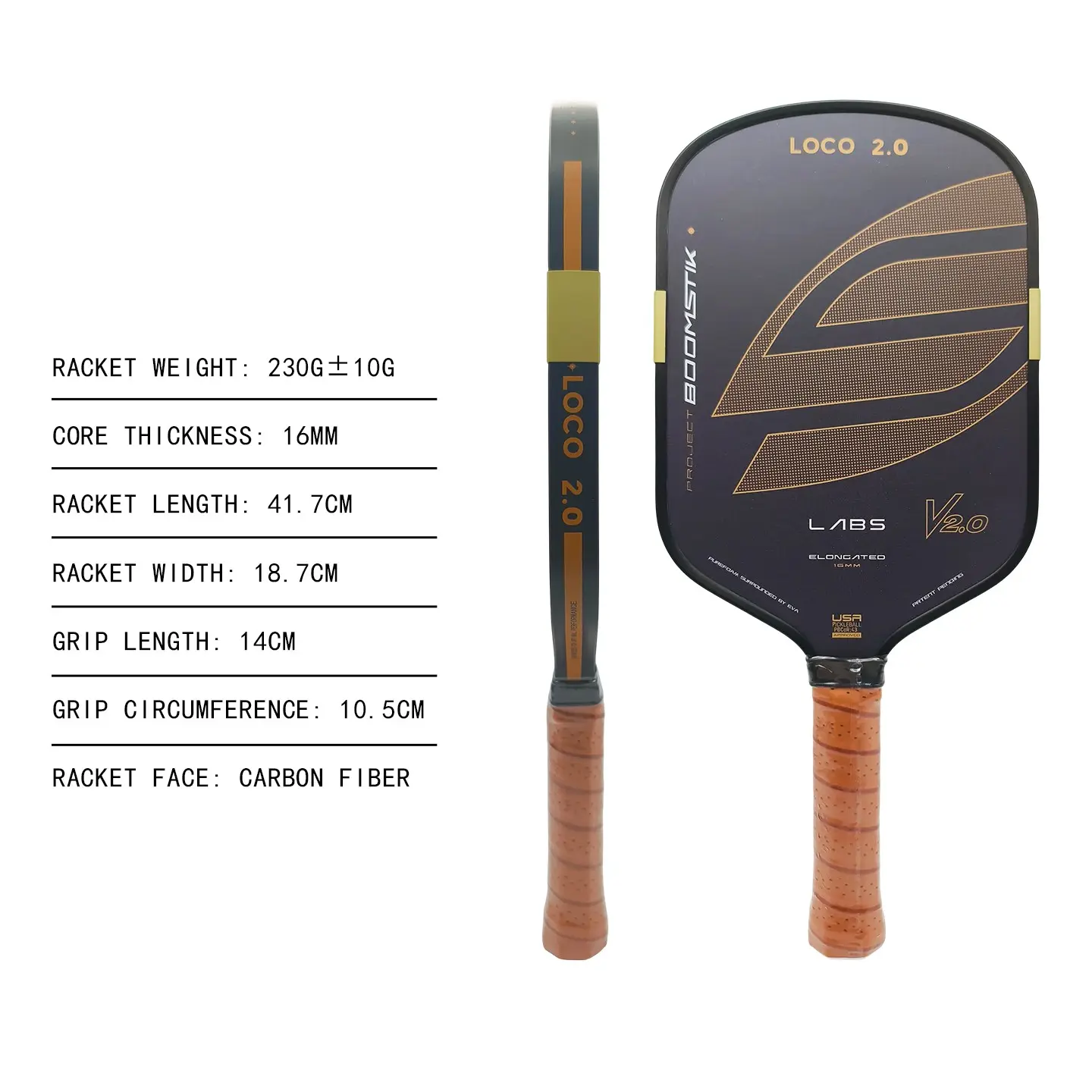 2026 New Hot Pressed Pickleball Paddle, T700 Carbon Fiber, Epp Foam Core, High Elasticity, High Friction, Boomstik Bread&butter Loco 2.0