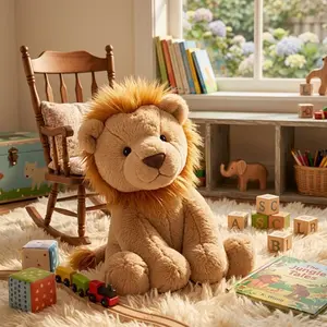 Simulation Lion King Doll, Fluffy Small Lion Plush Toy, Decorative Ornament, Home Living Room Bedroom Decoration, Cute Animal Figurine