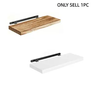 Metal Invisible Bracket For Wood Floating Shelf Wall Mounted Rack Hidden Support Hardware Accessory Durable Sturdy Installation For Living Room Bedroom Home Kitchen Bathroom Organizer Storage Display Shelves