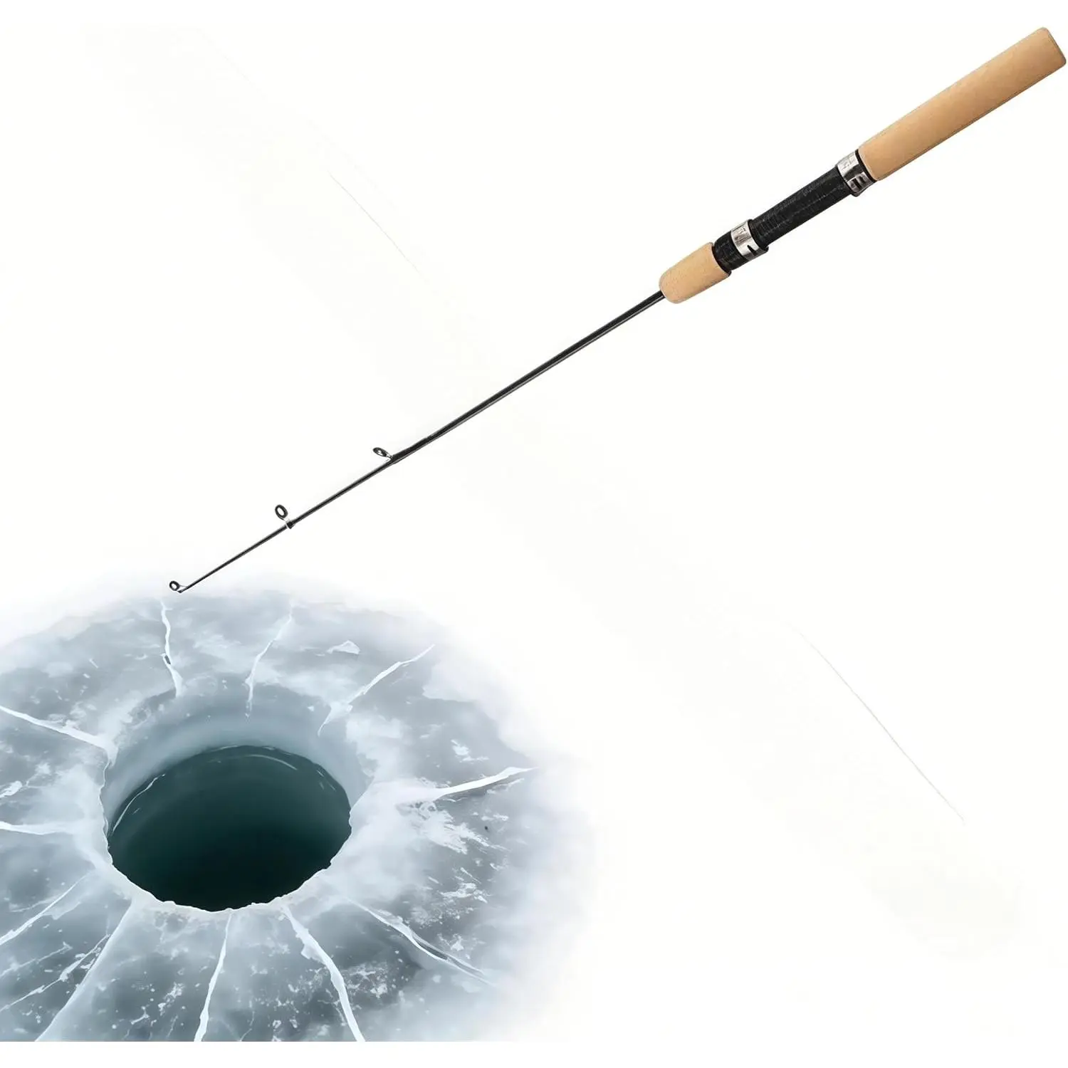 Ice Fishing Rod with Fishing Rod Blanks Portable Jig Pole | ice fishing rod blanks with durable material, portable design for anglers, ideal for winter fishing, lakes and outdoor trips.