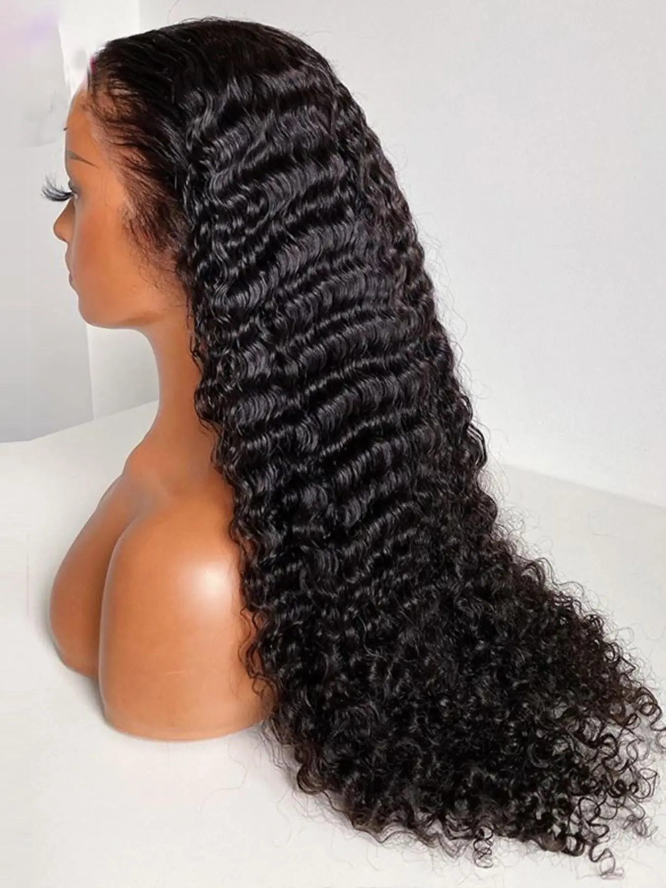 Soft Long 26 Inch 180 Density Twist Curl Deep 13x4 Front Lace Wig, No Glue Pre-Attached Heat Resistant Daily Wear Wig, Long Hair Wig, Glueless Synthetic Wig
