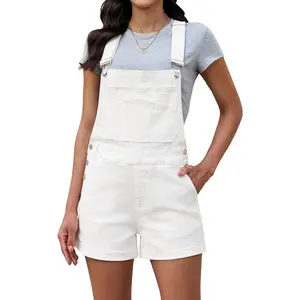 Jean Overalls for Women Loose Fit Bib Adjustable Straps Stretchy Denim Overall Shorts Casual Summer Shortalls(Gift)