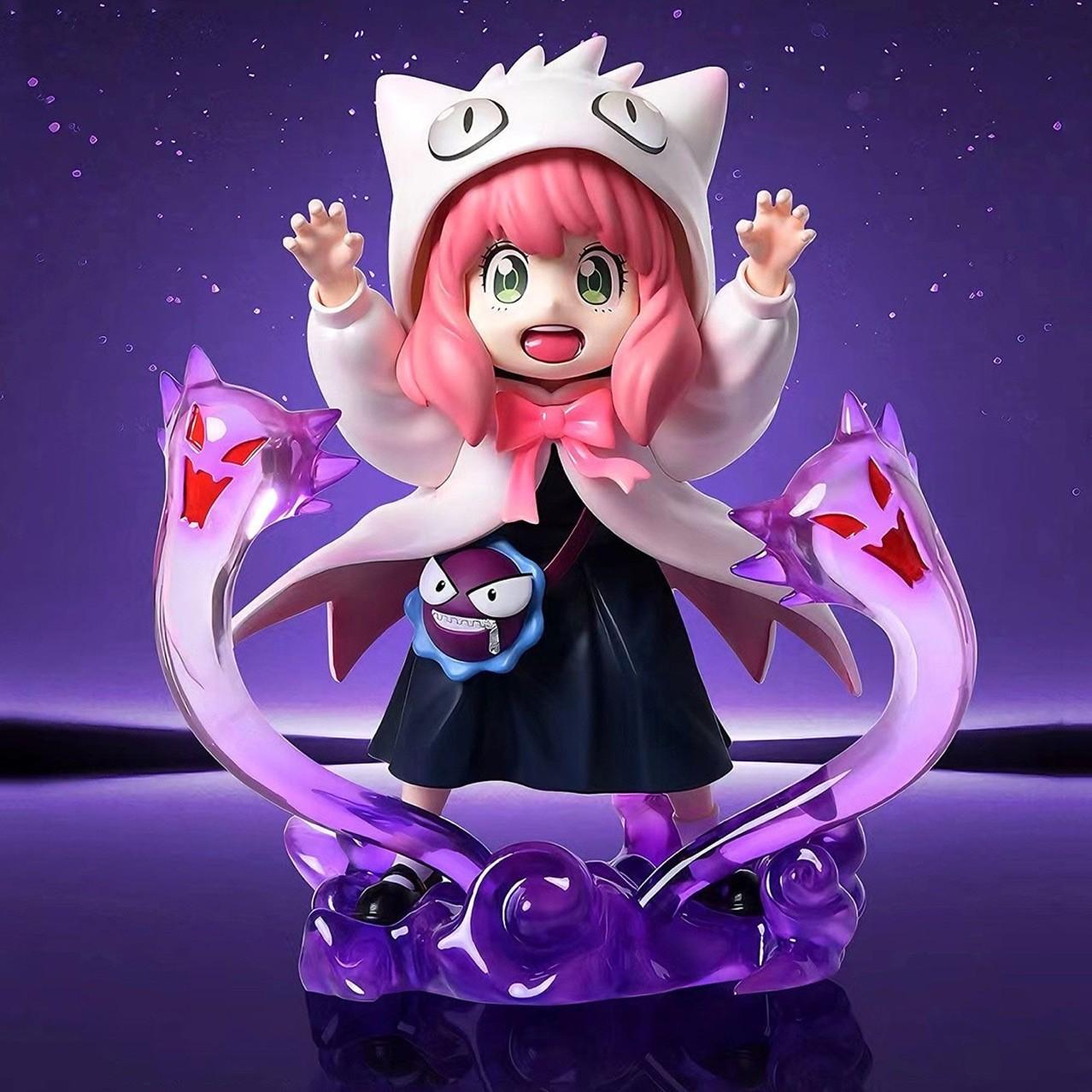 Spy x Family Anya Forger Cosplay Gengar Figure - Cute Anime Statue with Purple Ghost Style Collectible