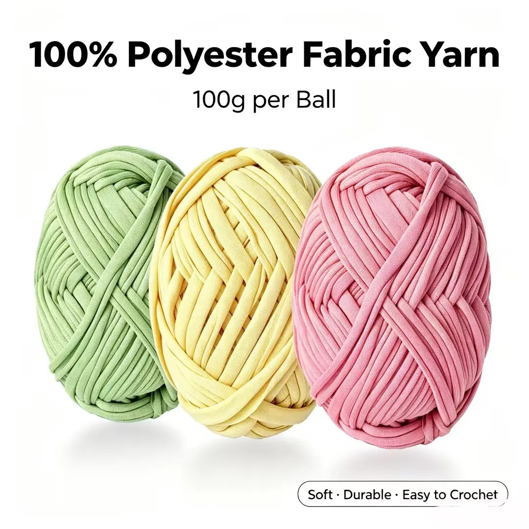 3-Pack Polyester Braided Rope, 100g Each, Durable and Shape Retentive, Ideal for Handmade DIY Projects, Bags, Carpets, Storage Baskets, Cushions, Yarn Crochet