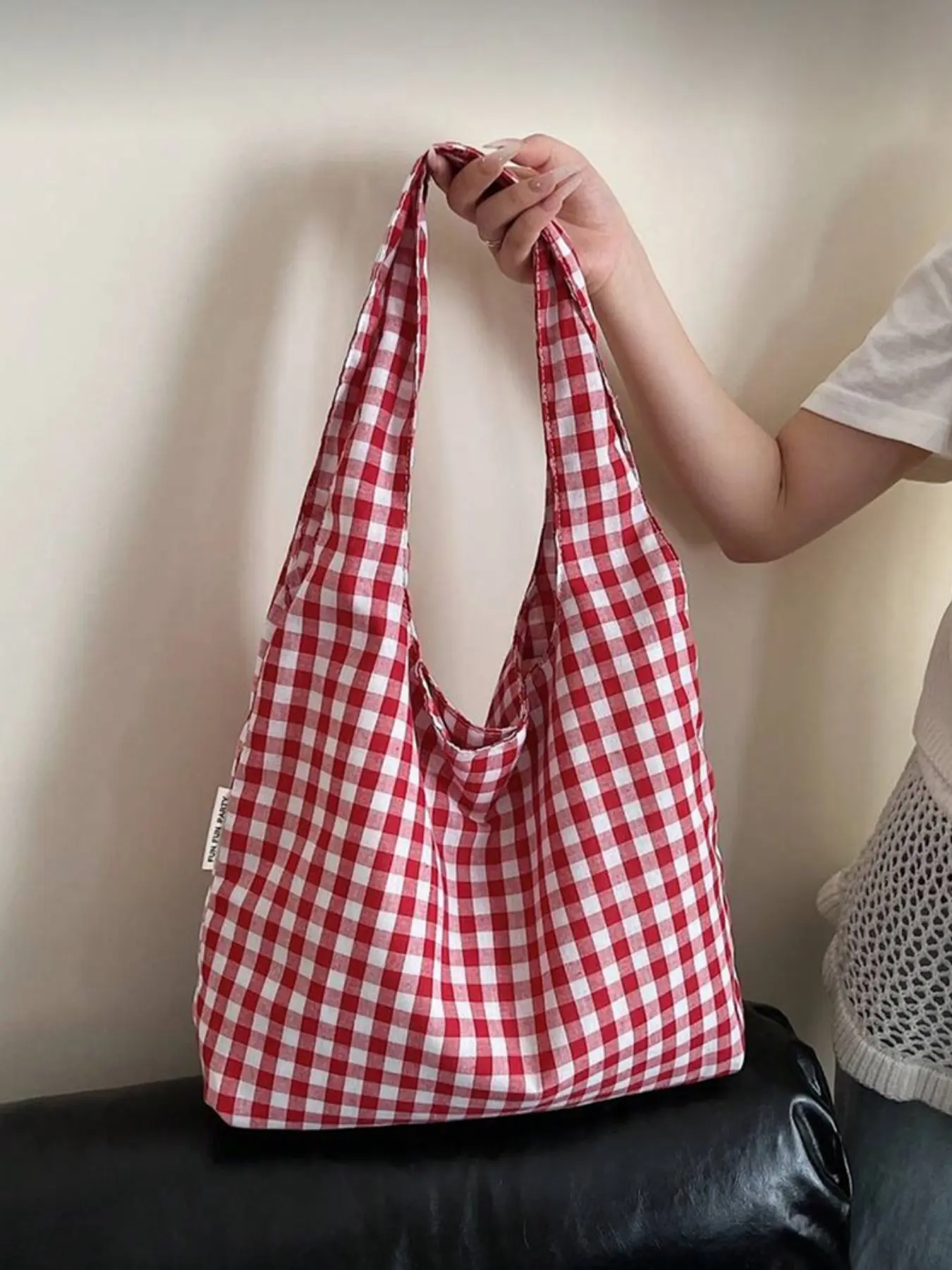 Women's New Large Capacity Handbag, 2026 Colorful Plaid Shoulder Bag, Casual Multifunctional Lightweight Commuter Bag, Shopping/beach Travel Bag