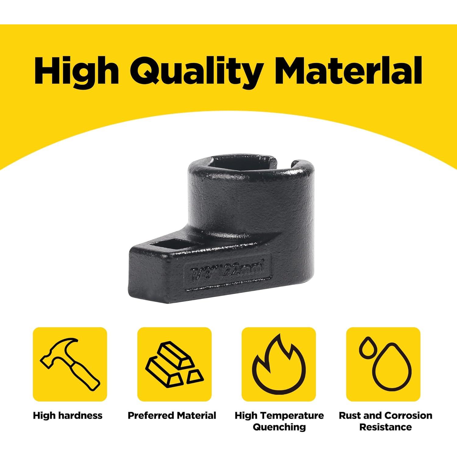 3/8-Inch Drive by 7/8-Inch Offset  Sensor Socket,Universal Low Profile Offset  Sensor Socket 7/8" (22mm),Wire Gate Accesses Sensor from Side, Preventing  to Wires