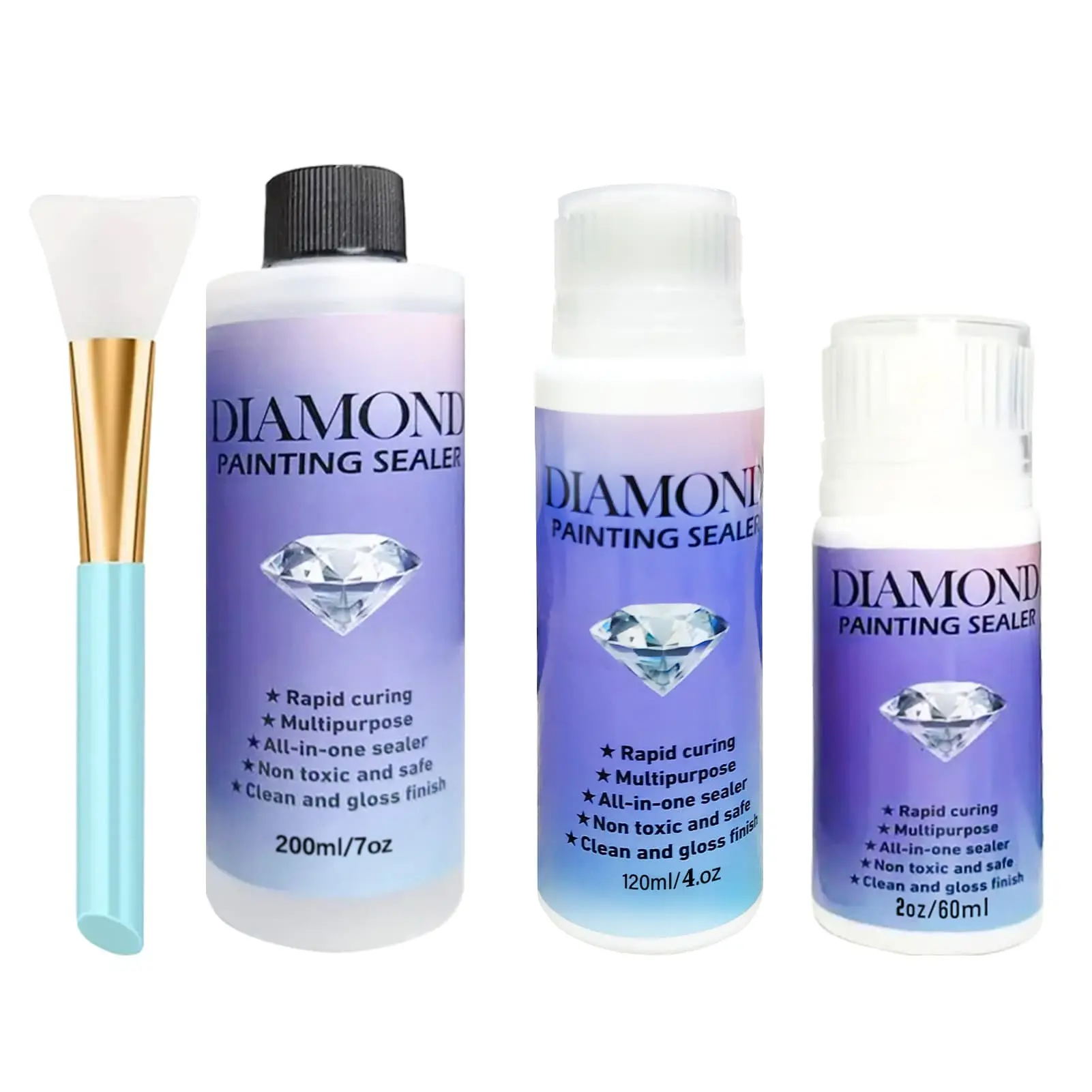 Diamond Art Painting Sealer, 5D Diamond Art Glue, Permanent Shine Effect, 2.03oz/4.06oz/6.76oz, DIY Craft Supplies