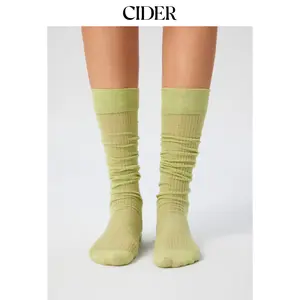 Cider [3 colors, size One Size-One Size] Solid Loose Crew Socks