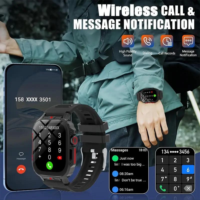 Smart Watch with Bluetooth-compatible Calling, Multi-Sport Modes, Message Alerts, Custom Wallpaper, Compatible with iPhone & Android