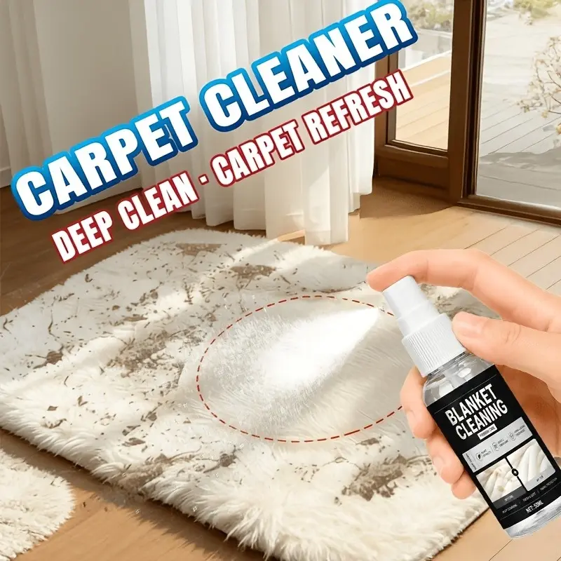 Carpet and interior cleaning, multi-function carpet cleaning spray, suitable for carpets, floor mats, clothing and interior decoration - portable use, instantly remove stains and odor